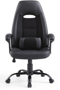 Nova cadeira de oficina moderna de tecido de coiro con respaldo alto agradable con lumbar