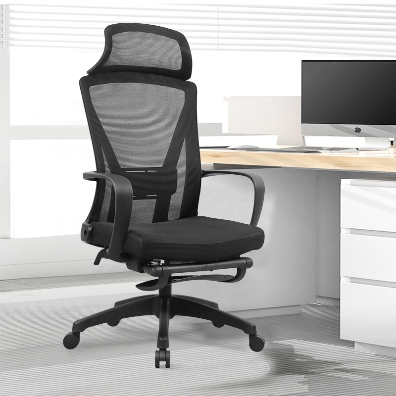 ergonomiczne krzesło biurowe z podnóżkiem