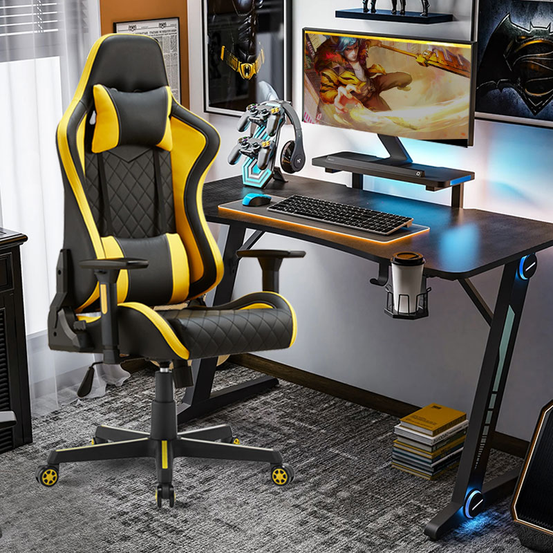 Reclining Yellow Gaming Chair